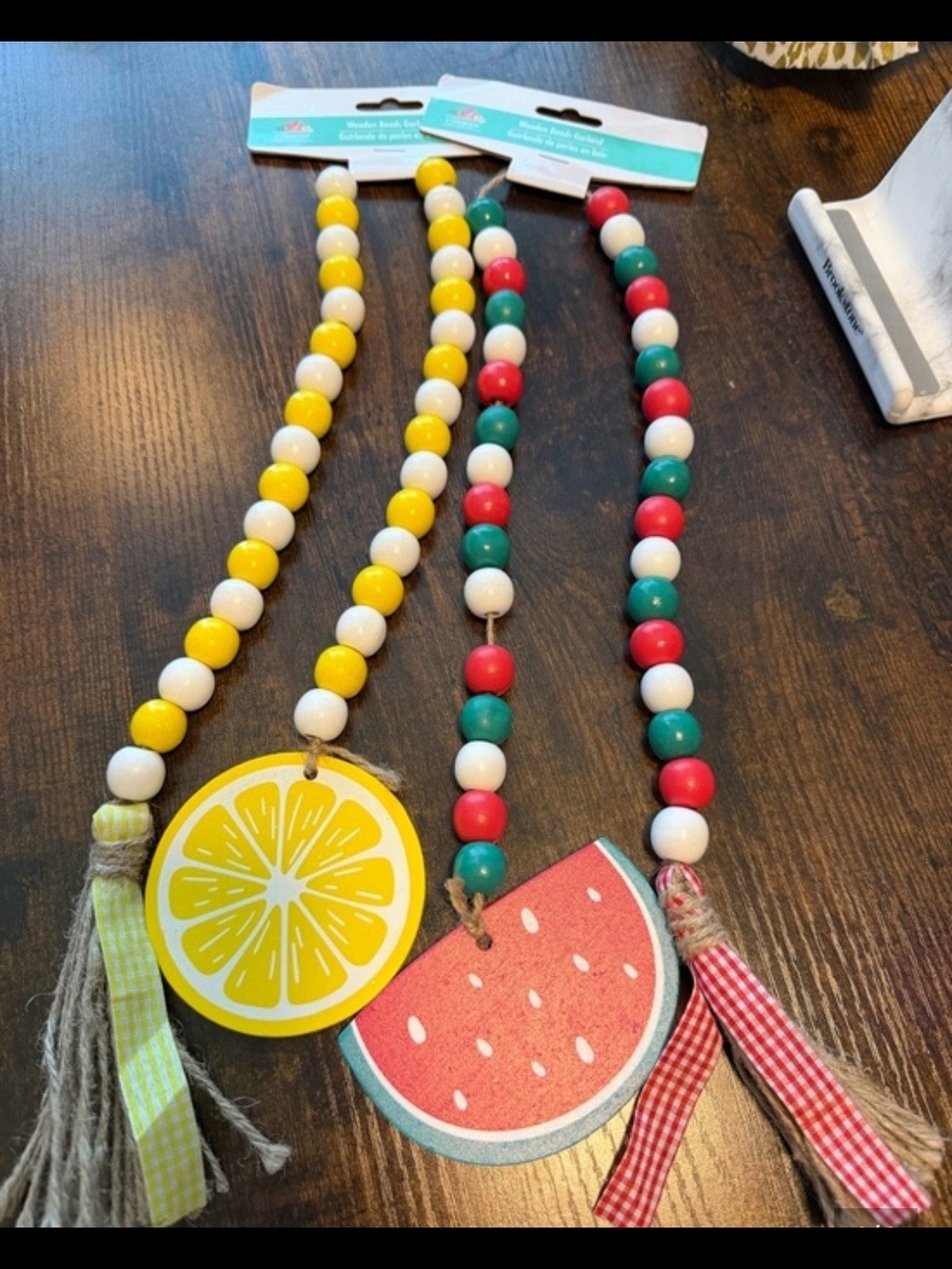 NWT Wooden Bead Garland Set